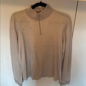 Boss green man sweater gray polo sweatshirt large